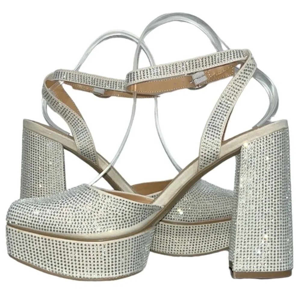 NY&Co Rhinestone Embellished Platform Heels